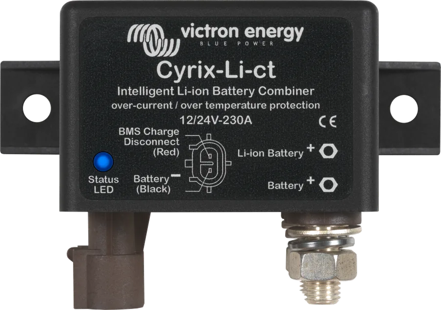 Cyrix-Li-ct 12/24 V 230 A — dioda stanu i gniazdo przewodu sterującego