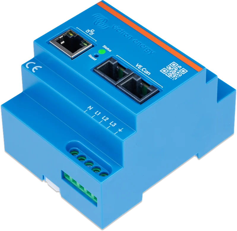 Energy Meter VM-3P75CT z drugiej strony — zaciski napięciowe na dole obudowy