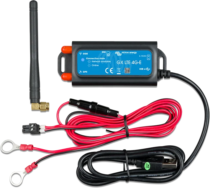 Zestaw GX LTE 4G — modem, antena LTE i kabel zasilający z bezpiecznikiem
