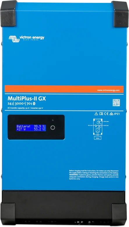MultiPlus-II GX 24 V 3 kVA — przód z wyświetlaczem GX