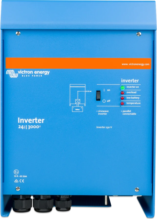 Phoenix Inverter 24|3000 — przód z panelem diod i przełącznikiem