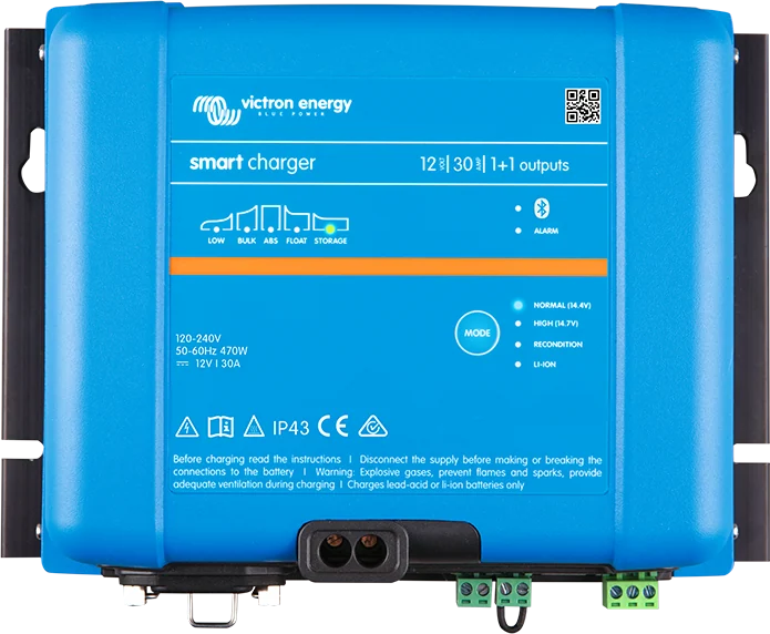 Phoenix Smart IP43 Charger 12|30 (1+1 wyjścia) — przód z diodami faz ładowania